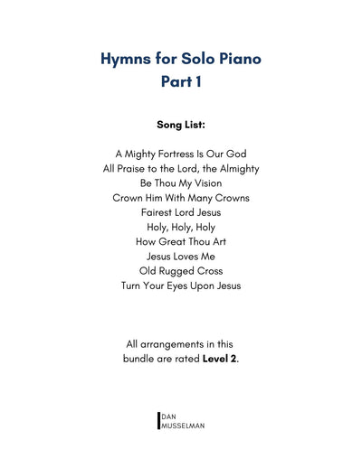Hymns for Solo Piano, Part 1